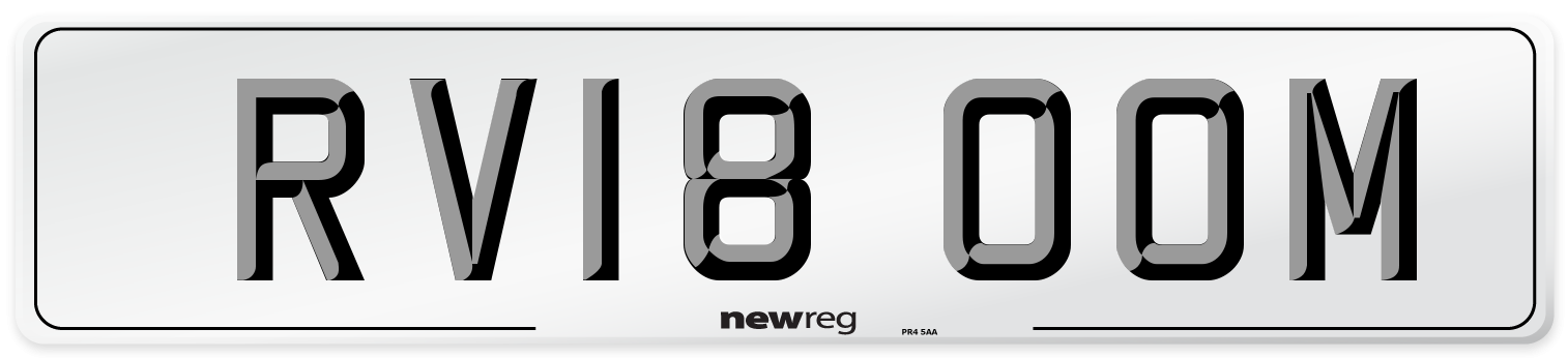 RV18 OOM Number Plate from New Reg